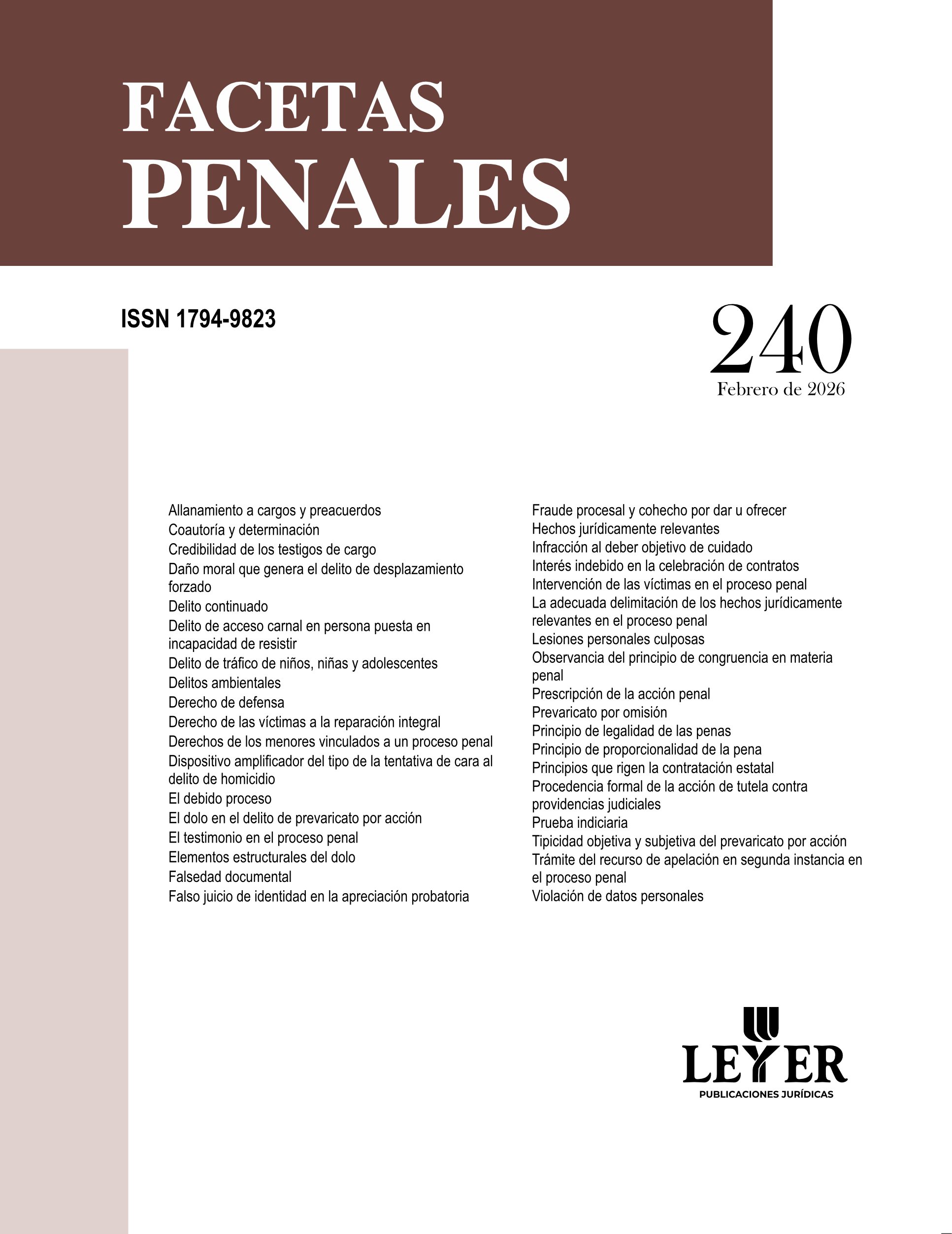 Facetas penales 240 Facetas Penales - Imagen 1